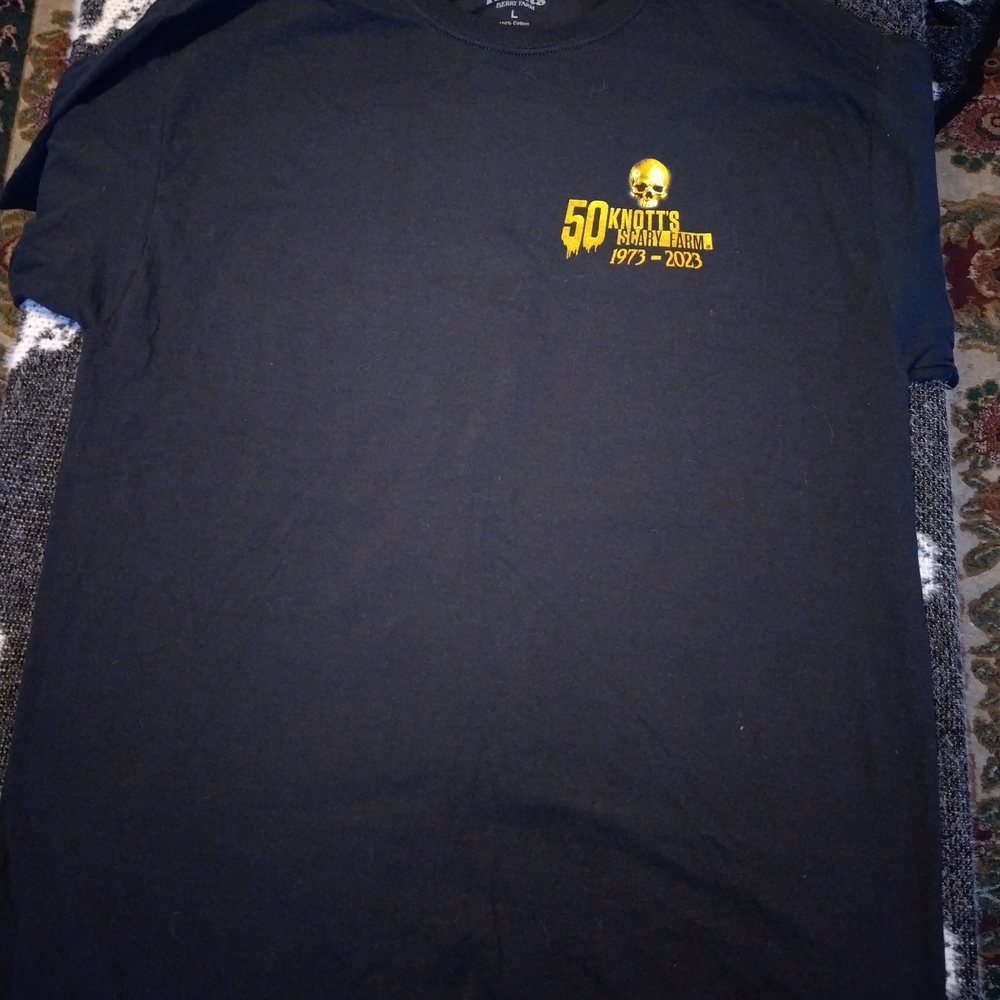 Knotts Berry 50th Scary Farm T-Shirt L Sz Black Skull Official Merchandise 2023